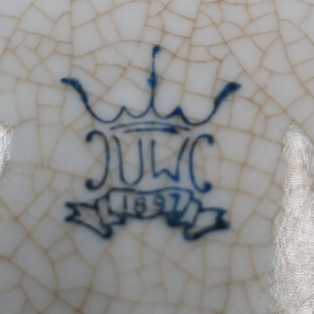 Vintage United Wilson 1897 JUWC Handpainted Porcelian 10" Blue Mark Plate FLAWS - Picture 6 of 8